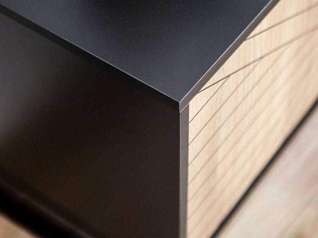 Sideboard, Wood, Black, 82 x 200 x 45 cm