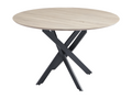 Meublita round dining table with metal legs and MDF wood top, 100cm diameter