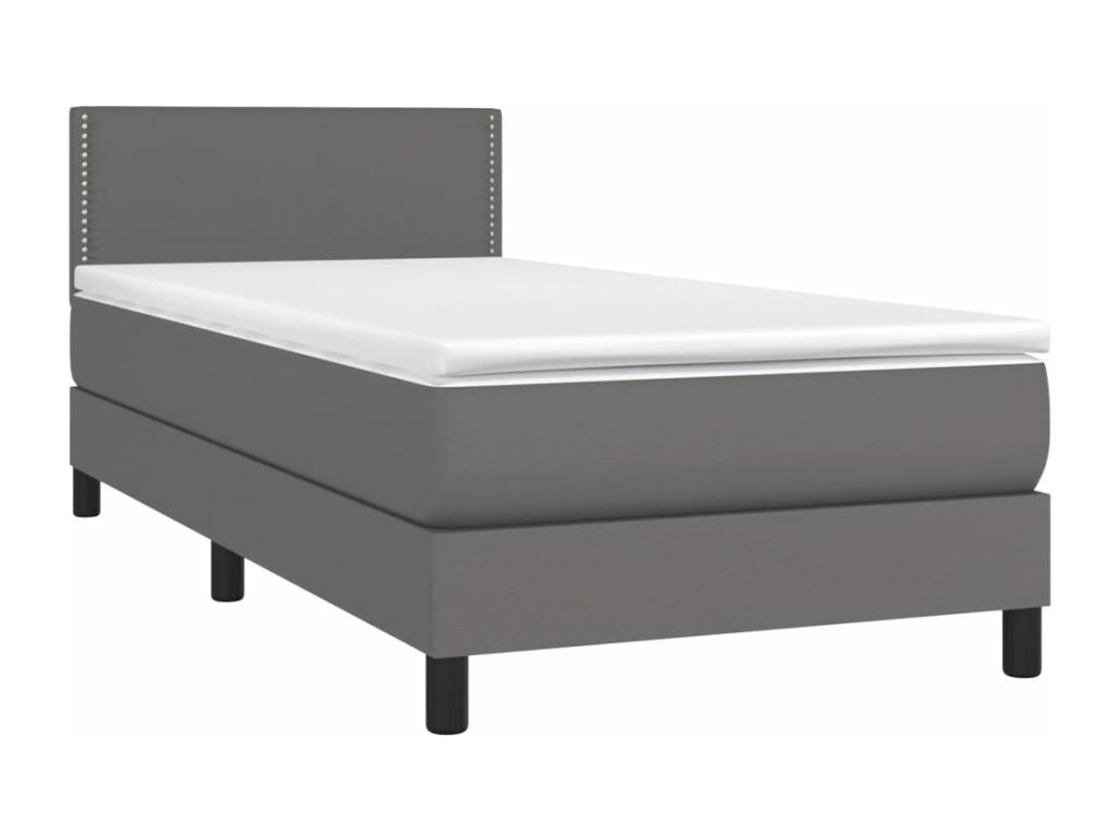 Mattress, Faux Leather, Gray, 90 x 200 cm