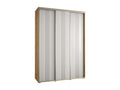 Wardrobe, Wood, Argenté/Blanc/Naturel Clair