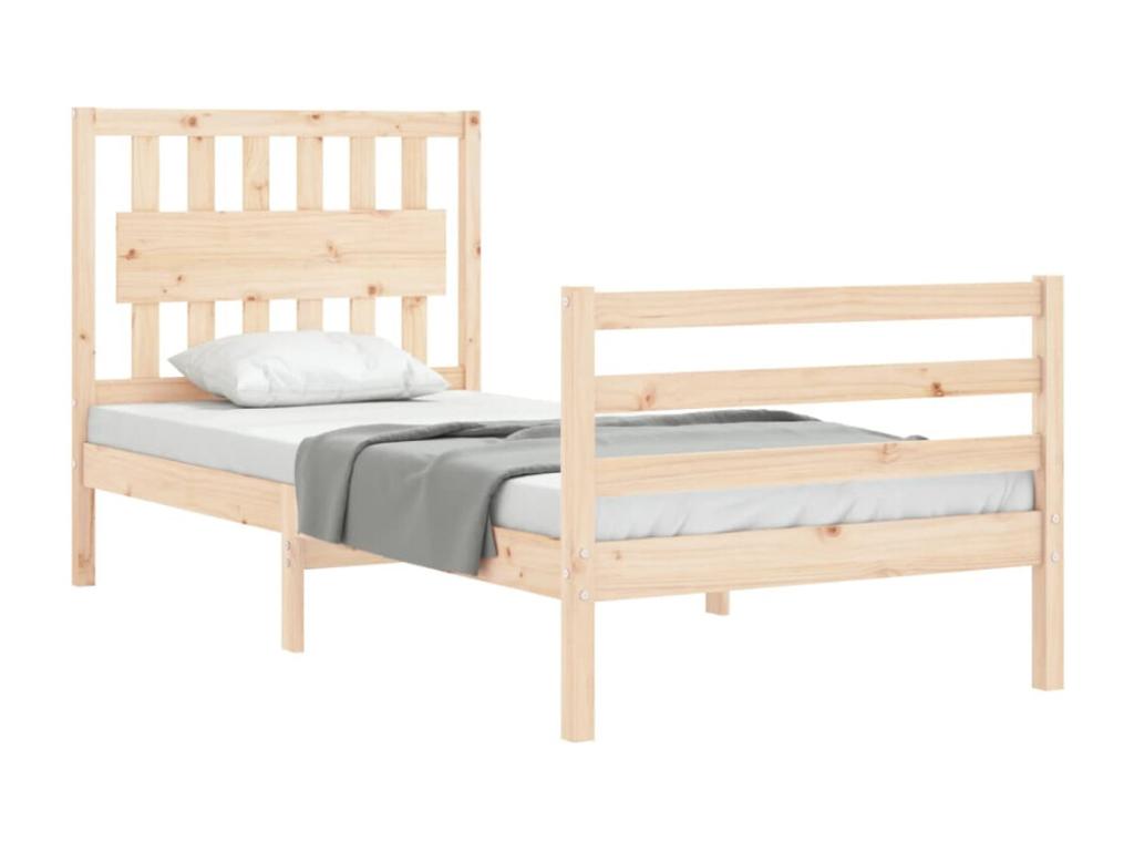 Bed Base, Wood, Naturel Clair, 90 x 190 cm