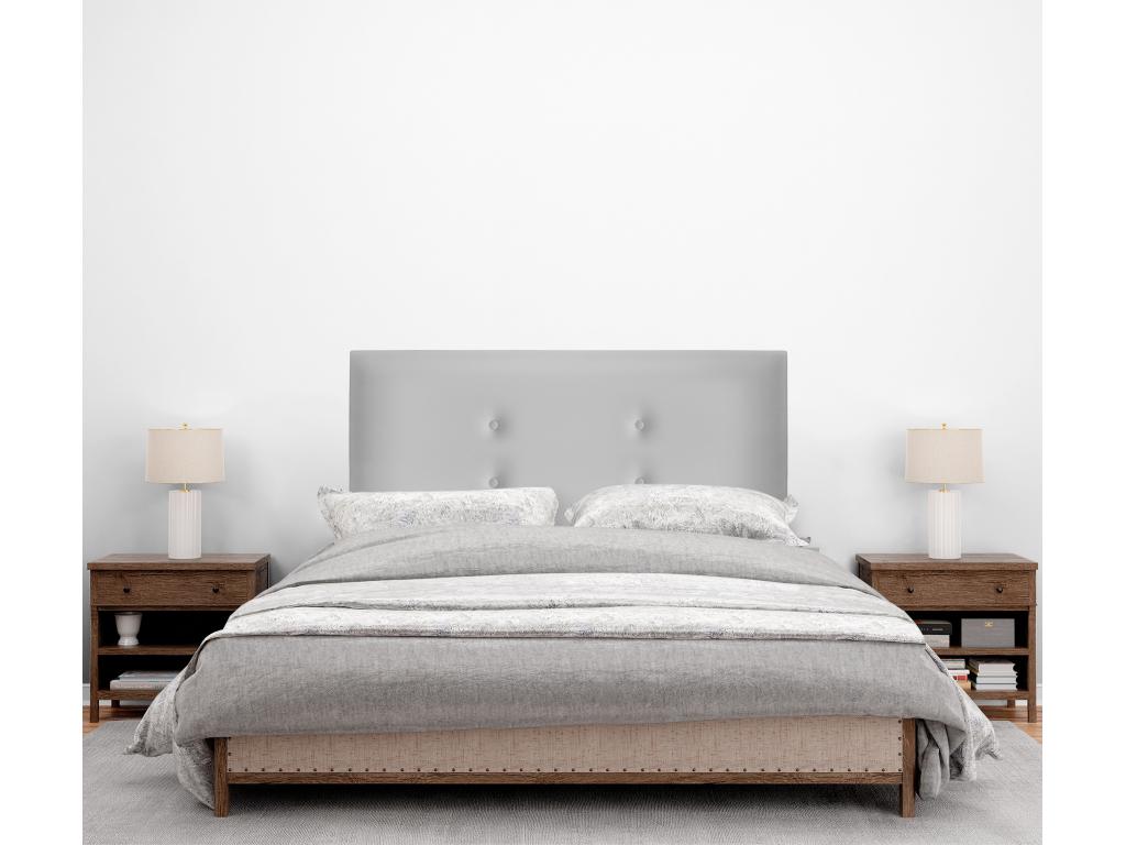 Headboard, Faux Leather Upholstery, Light Gray, 110 x 105 cm