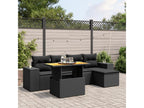 Patio Furniture Set, with Cushions, 6-Piece, Woven Resin (Wicker-Style), Black