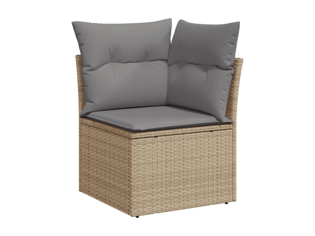 Patio Furniture Set, with Cushions, 9-Piece, Woven Resin (Wicker-Style), Beige
