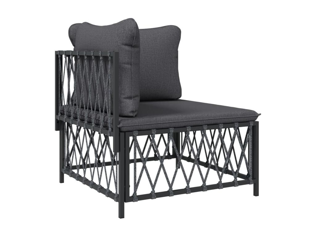 Patio Furniture Set, with Cushions, 6-Piece, Metal, Gray