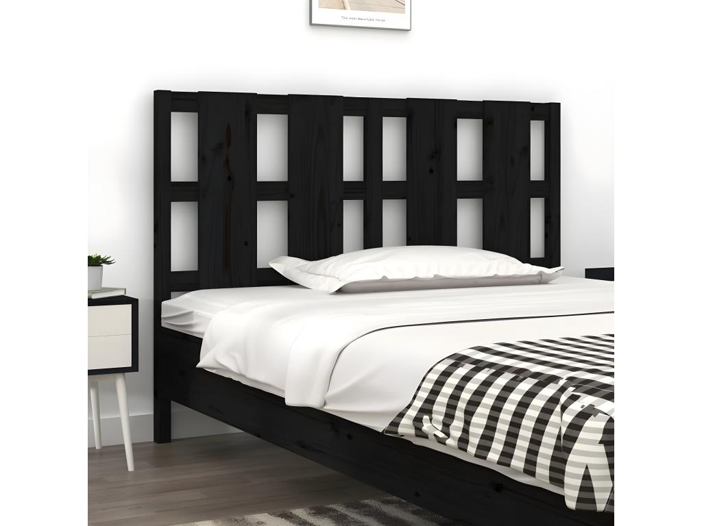 Headboard, Wood, Black, 120 x 190 cm