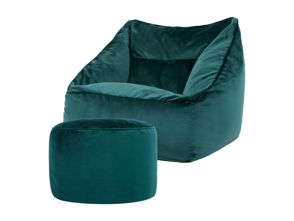 Armchair, Velvet Upholstery, Bleu Canard