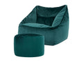 Armchair, Velvet Upholstery, Bleu Canard