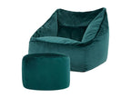 Armchair, Velvet Upholstery, Bleu Canard