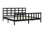 Bed Base, Wood, Black, 200 x 200 m