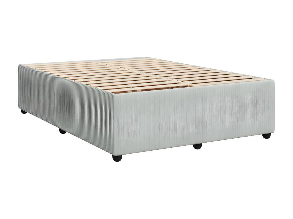 Bed Base, Velvet, Gray, 140 x 190 cm