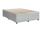 Bed Base, Velvet, Gray, 140 x 190 cm