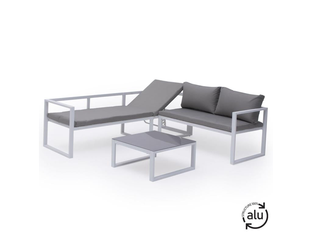 Patio Furniture Set, Fabric, Gray