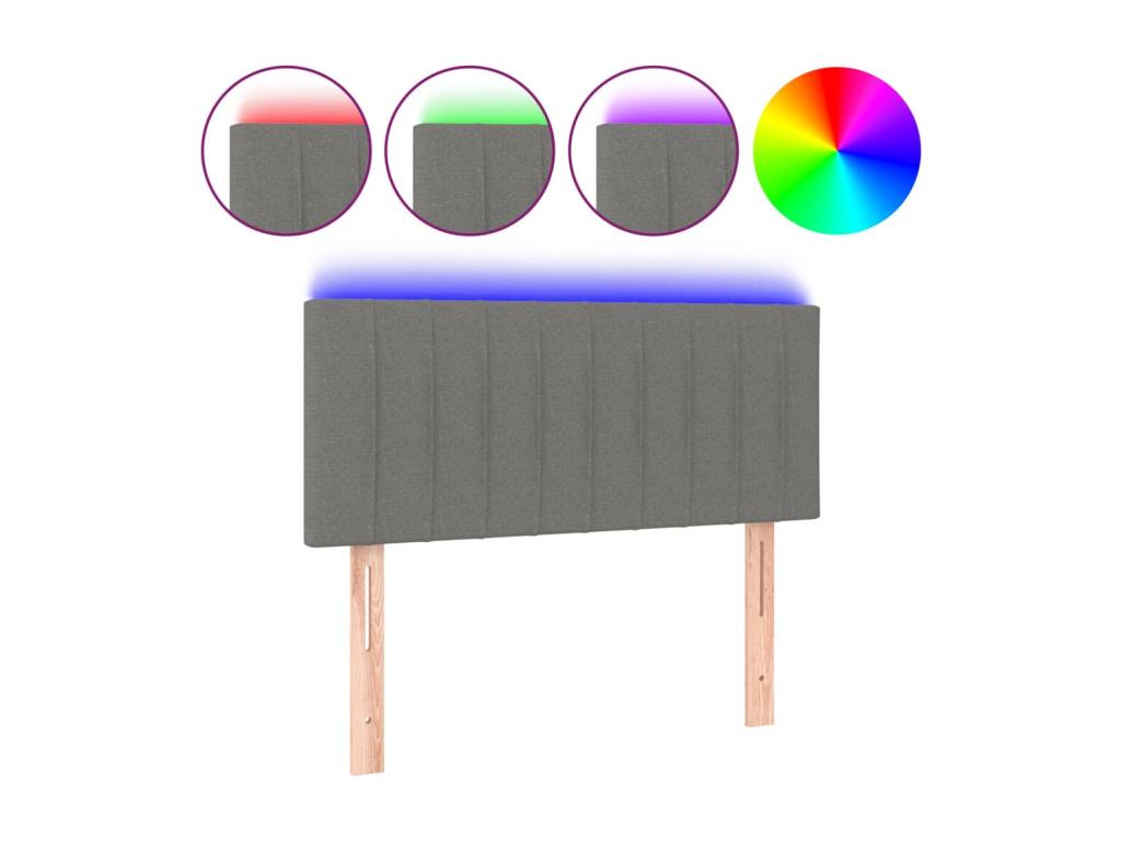 Headboard, Fabric Upholstery, Gray, 90 x 190 cm