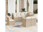 Patio Furniture Set, with Cushions, 8-Piece, Woven Resin (Wicker-Style), Beige
