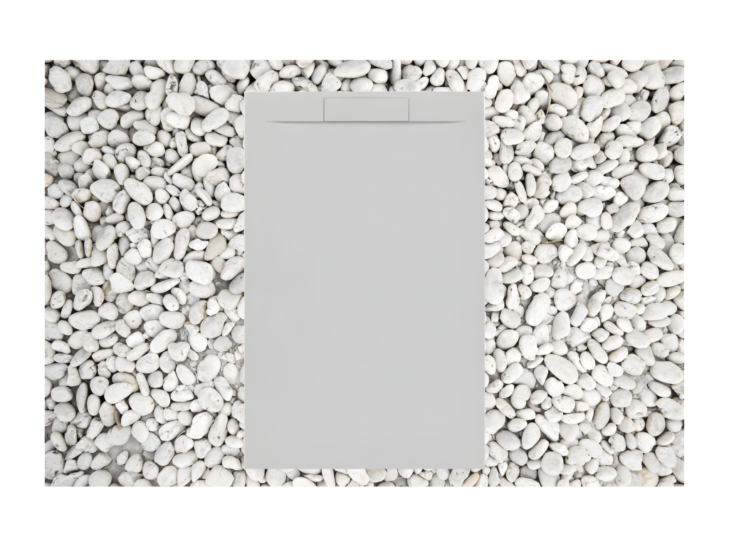 Shower Tray, Resin, Gray, 140 x 95 cm