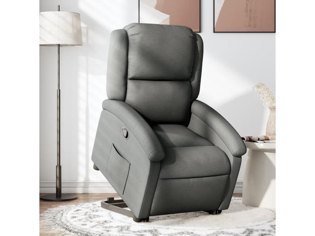 Armchair, Fabric Upholstery, Gray