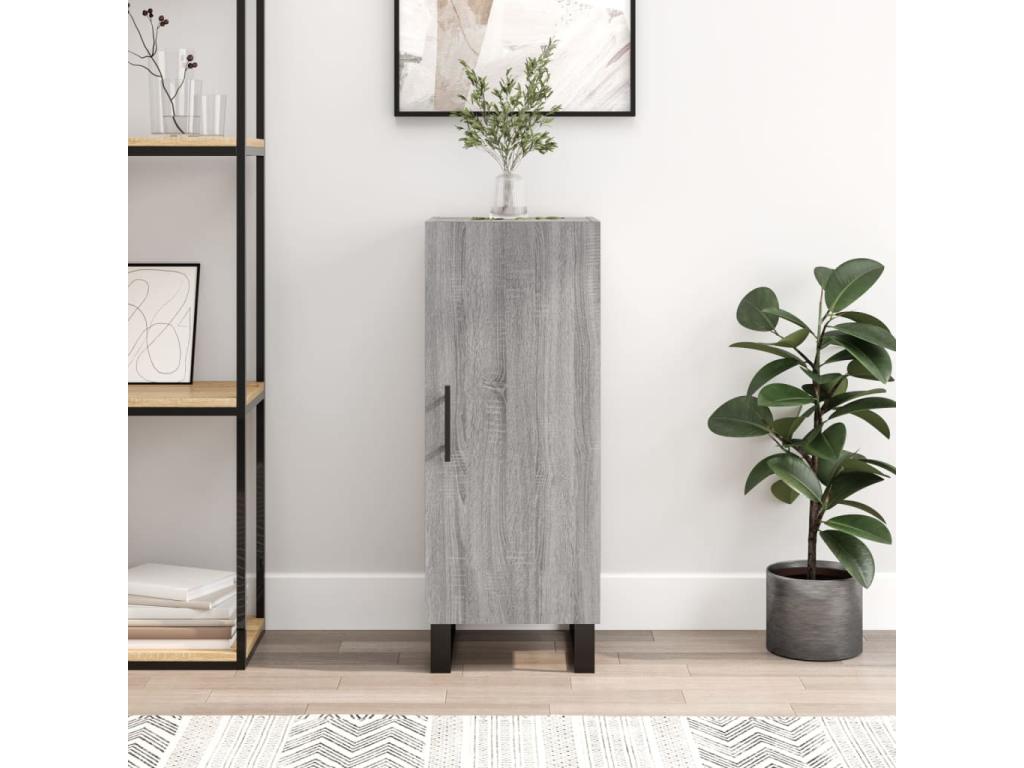 Sideboard, Wood, Gray, 34 x 90 cm