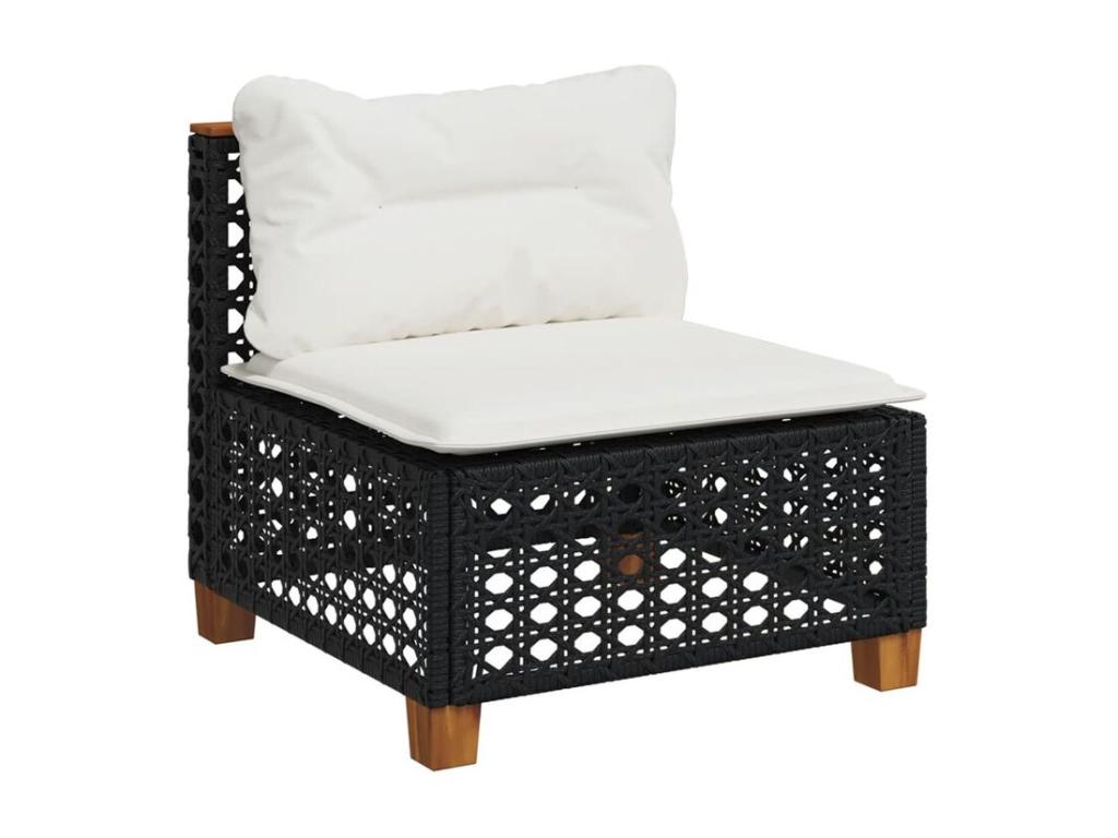Patio Furniture Set, with Cushions, 11-Piece, Woven Resin (Wicker-Style), Black