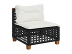 Patio Furniture Set, with Cushions, 11-Piece, Woven Resin (Wicker-Style), Black