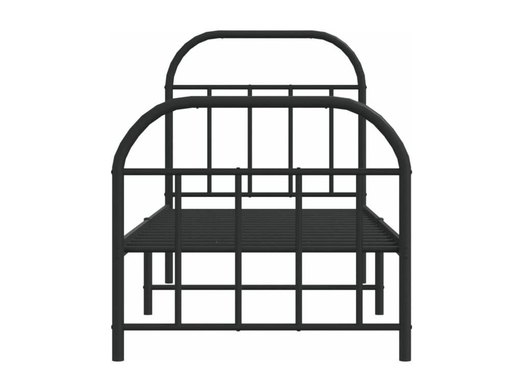 Bed Base, Metal, Black, 75 x 190 cm