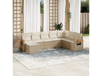 Patio Furniture Set, with Cushions, 8-Piece, Woven Resin (Wicker-Style), Beige