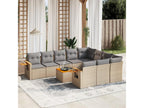 Patio Furniture Set, with Cushions, 11-Piece, Woven Resin (Wicker-Style), Beige