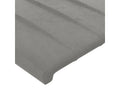 Headboard, 4-Piece, Velvet Upholstery, Gray, 90 x 190 cm
