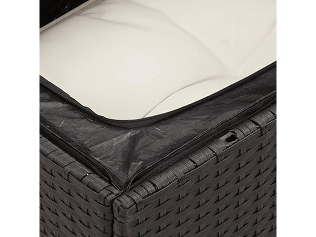 Patio Furniture Set, with Cushions, 13-Piece, Woven Resin (Wicker-Style), Black