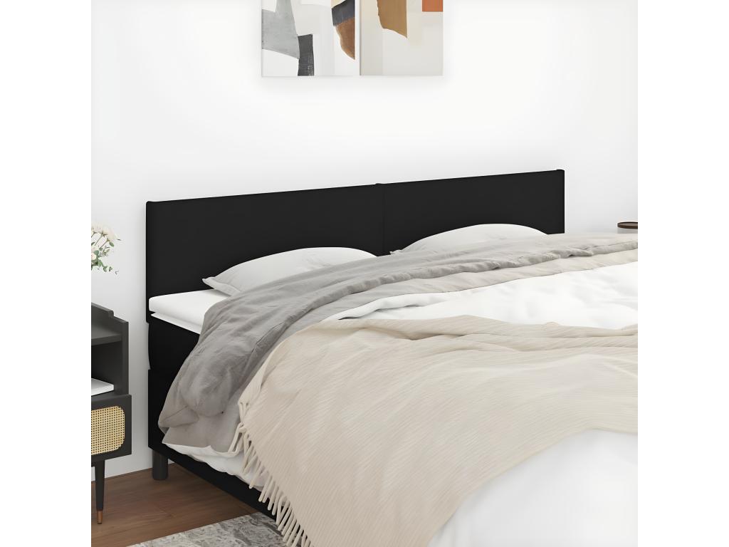 2-piece black headboard set, 90x5x78/88 cm, fabric