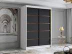 Wardrobe, Wood, Black, 200 x 120 x 58 cm