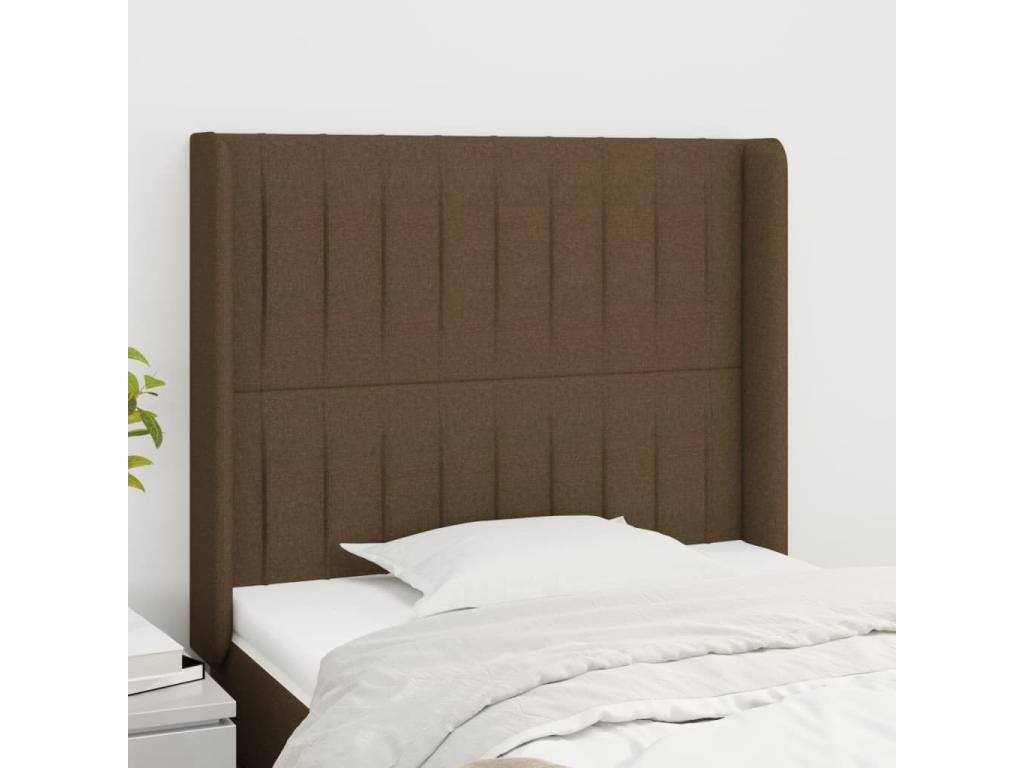 Headboard, Fabric Upholstery, Brown, 93 x 16 x 118 cm