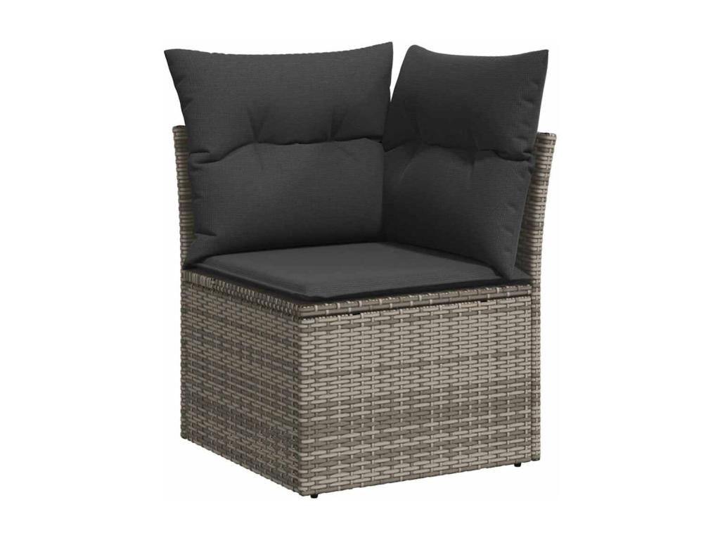 Patio Furniture Set, with Cushions, 9-Piece, Woven Resin (Wicker-Style), Gray