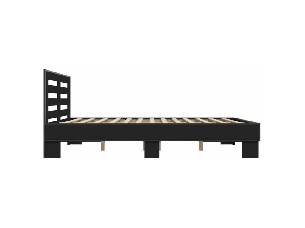 Bed Base, Wood, Black, 150 x 200