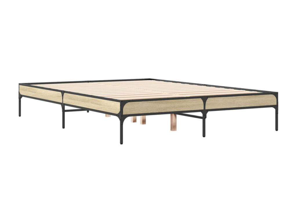 Bed Base, Wood, Brown, 135 x 190 cm