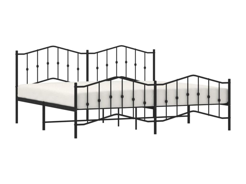 Bed Base, Metal, Black, 193 x 203