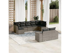 Patio Furniture Set, with Cushions, 9-Piece, Woven Resin (Wicker-Style), Gray