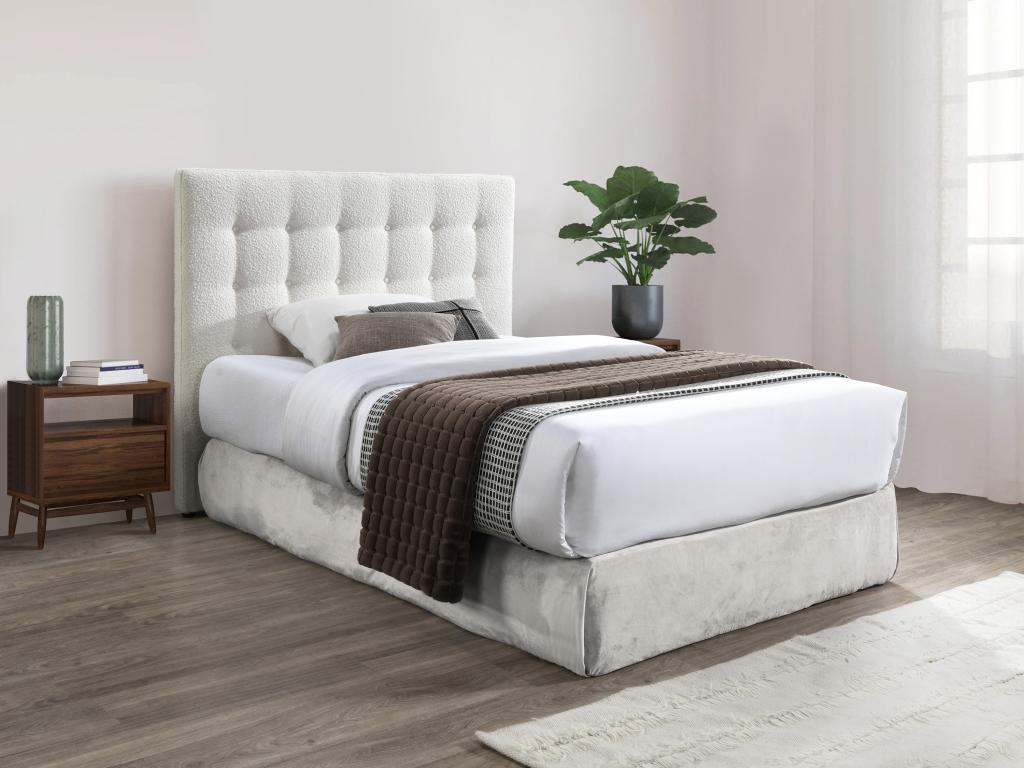 Headboard, Fabric Upholstery, White, 140 x 190 cm