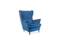 Armchair, Velvet Upholstery, Blue
