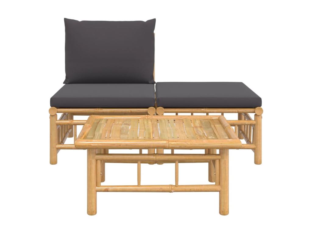 Patio Furniture Set, with Cushions, 3-Piece, Fabric, Gray