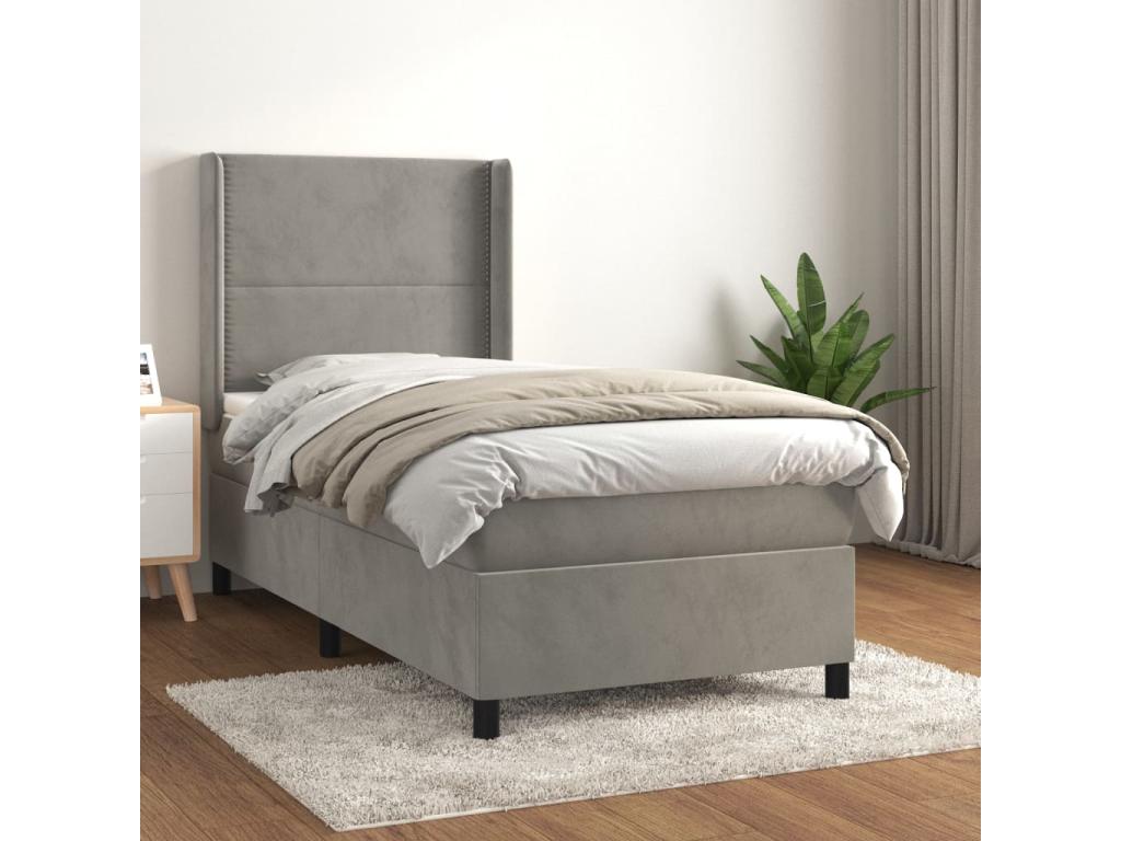 Mattress, Velvet, Gray, 100 x 200 cm