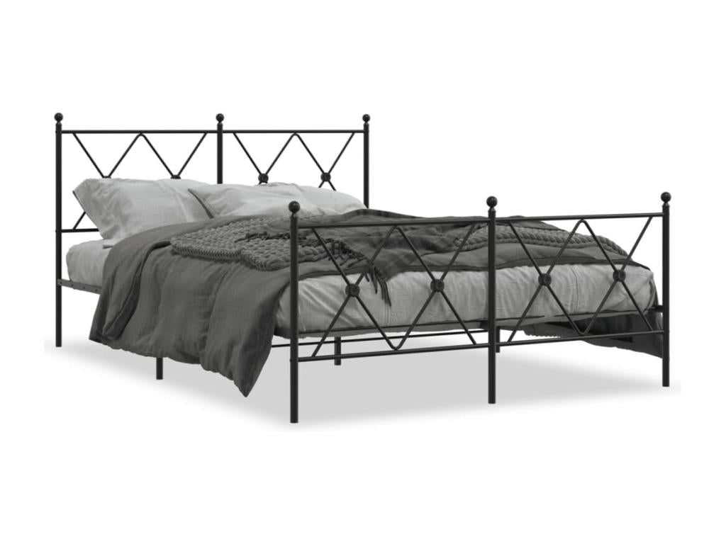 Bed Base, Metal, Black, 140 x 200