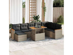 Patio Furniture Set, with Cushions, 9-Piece, Woven Resin (Wicker-Style), Gray