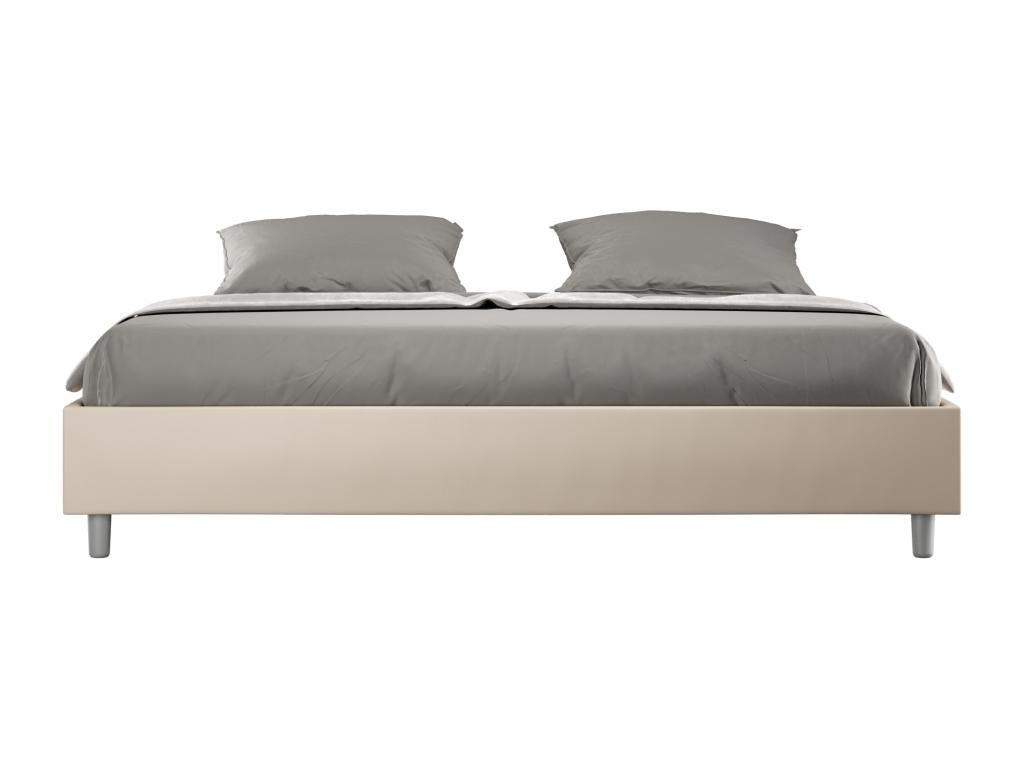 Mattress, Faux Leather, Taupe, 180 x 200 m