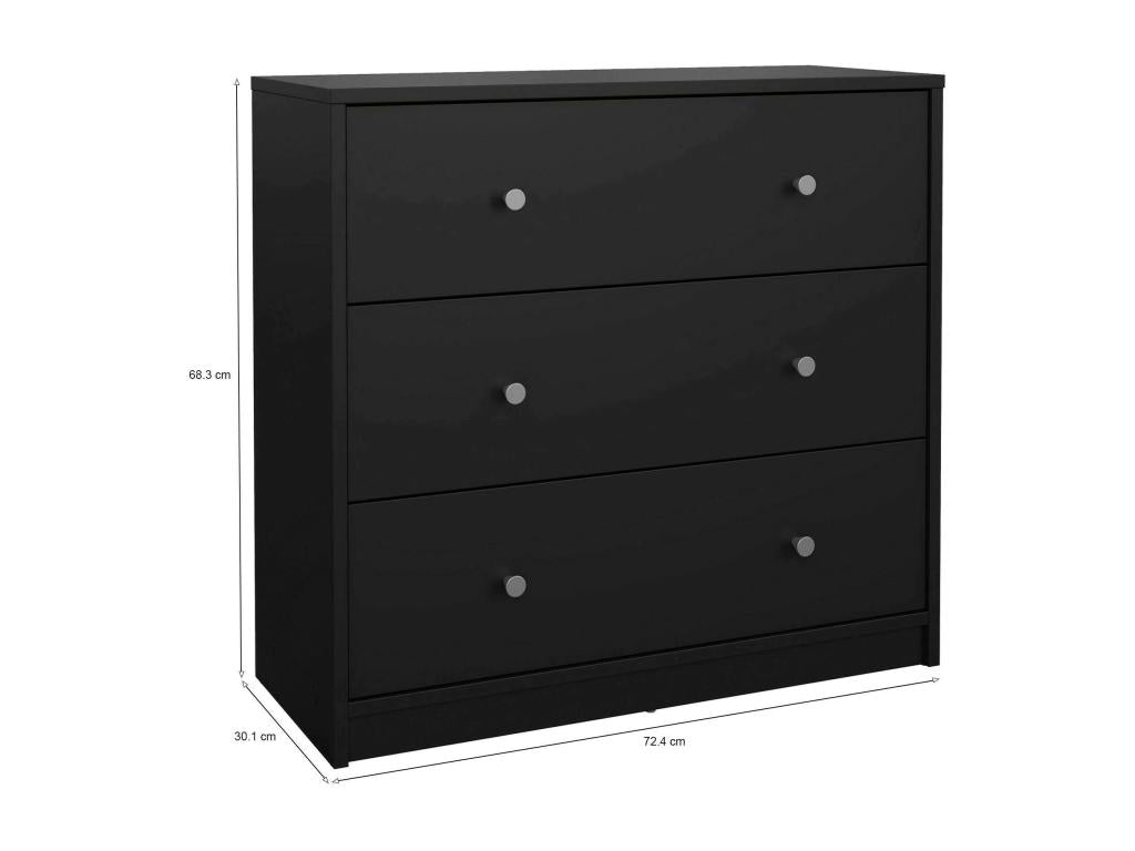 Dresser, Wood, Black, 72 x 30 cm