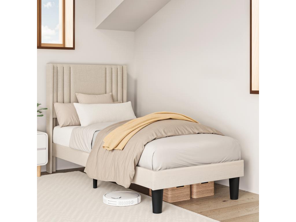 Mattress, Fabric, Beige, 90 x 200 cm