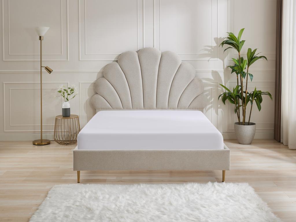 Mattress, Fabric, Beige, 140 x 190 cm