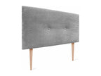 Headboard, Velvet Upholstery, Gray, 160 x 115