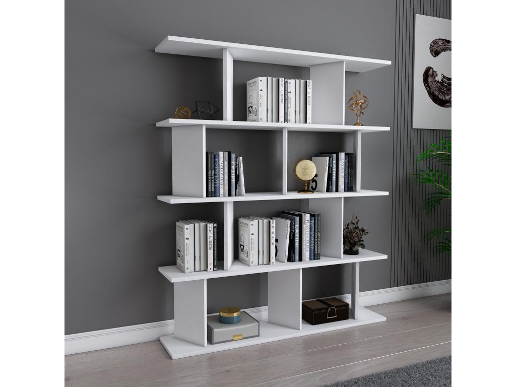 Modern Meublita 5-shelf bookcase, stylish and durable, white
