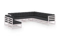 Patio Furniture Set, with Cushions, 9-Piece, Wood, White
